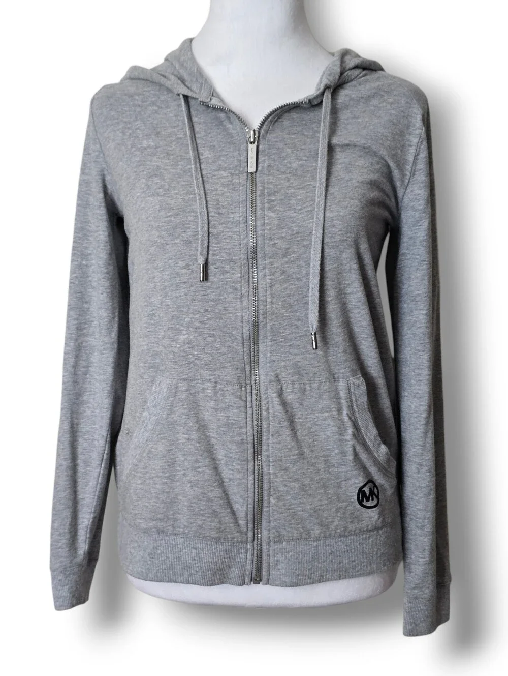 Michael Kors Gray Full Zip Casual Lounge Logo Hoodie Jacket - Size Small